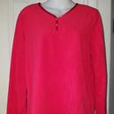 Oscar de la Renta  Red Fleece Long Sleeve Top Size Medium Photo 0