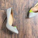 L.A.M.B. . • Harlie Pump heel d'orsay stiletto taupe leather neon green platform Photo 6