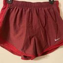 Nike Womens  Dri-Fit Red Maroon Lined Running Shorts Size Medium 3” Inseam Photo 0