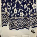 Holiday Time Vintage  Blue/White Floral Print Pullover Sweater size Large Photo 6