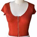 L.A. HEARTS Pacsun Sweater Knit Crop Top Front Zipper ~ Women's Size MEDIUM Brown Photo 0