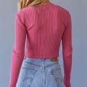 Urban Outfitters Peyton Fitted Cropped Cardigan NWT Size S - Pink Photo 4