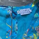 Tanya Taylor  Mila 100% Silk Blue Floral Botanical Guava Sleeveless Blouse 2 Photo 2