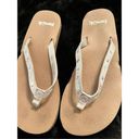 Sanuk  white rhinestone, flip-flop shoes, size 5 Photo 2