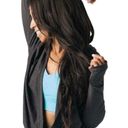 Zyia  Active Haze Yoga Shawl Wrap Pullover Dark Gray Medium Photo 7