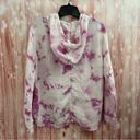 Rachel Zoe  Pink Tie Dye Hooded Button Front Linen Shirt Photo 1