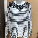 Lane Bryant  striped embroidered sweatshirt Photo 0