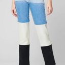 BLANK NYC Baxter Color-Block Patchwork Straight Leg Jeans in Block Him 27" NWT Photo 3