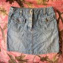 Talbots y2k denim mini skirt with rhinestone details and front pockets  Photo 6