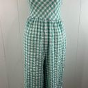 Nordstrom  NWT gingham checkered jumpsuit with tie back in Green wasabi. Size S. Photo 3