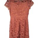 Doe & Rae  Coral Floral Crochet Short Sleeve Dress Photo 2