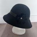 Goorin bros Goorin Brothers Bros. hat size Medium black feather ribbon wool cloche 1920s   Photo 3