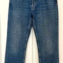 ZARA  Embellished Rhinestone Button Fly Wide Leg Jeans Size 8 Photo 0