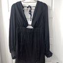 Showpo Black Dress Plunging Neckline With Balloon Sleeves Photo 3