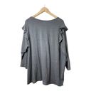 Lands'End  Ruffle Shoulder 3/4 Sleeve Gray T-Shirt Jersey SZ 2X Womens Top Photo 1