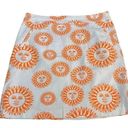 J. McLaughlin  Orange & White Sun Skirt Size 8 Photo 0