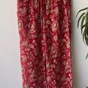 Coldwater Creek Vintage  Pants Womens Medium Red Floral Casual Rayon Summer Boho Photo 0