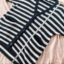 CAbi  Whistle Striped Cardigan Sweater in Black and White 5289 Photo 6