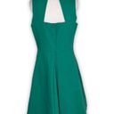 Halston Heritage 𝅺Halston Clover Green Heritage Split Neck Flare Cocktail Dress Photo 4