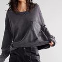 Free People  Fade Into You Knit Top in Washed Black Size X-Large Photo 0