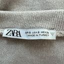 ZARA  Sweater Womens Small Beige Cropped Drop Shoulder Cozy Comfy Casual Lounge Photo 6