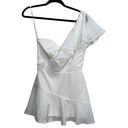 Amanda Uprichard NEW NWOT  Mckinnon Gingham One Shoulder Dress In White Photo 3