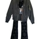 Love Tree  Black Sheen Bomber Jacket with Sleeve Zip Accent size Medium Photo 5