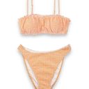 Abercrombie & Fitch NWT  Orange White Gingham 2 Piece Bandeau Bikini Set Size M/L Photo 15