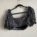 Eloquii  Plus Size 16 Swim Top Ruffle Sleeve Cropped Polka Dot Print NEW Photo 2