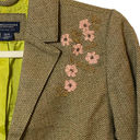 American Eagle  Outfitters Womens Brown Floral Tweed Embroidered Blazer Size M‎ Photo 3