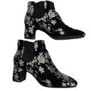 Anne Klein  Akgorgia Floral Embroidered Ankle Booties Black Silver 9 Photo 2