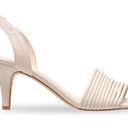 H by Halston Halston Ivory Faux Leather Heeled Sandals NWOB Photo 0