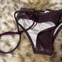 Victoria's Secret  Wine Gold Shimmer Mini Cheekster Ribbed Lace Up Bikini Bottom XS  Photo 1