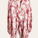 Rococo  Sand Ava Rosewood Tie Dye Print Faux Wrap Ruffle Mini Dress Size M Photo 10