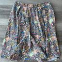 LuLaRoe  Paisley Cotton Pleated Skirt Size XL Knee Length Photo 0