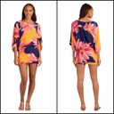 Trina Turk  Breeze Swim Tunic Cover Up Large Women's Blue Yellow Pink Dress $152 Photo 8