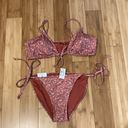 Aeropostale Floral Tie Front Traingle Bikini Low Rise Classic Side Tie Size XL Swimsuit NWT Photo 0