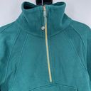 Lululemon  Scuba Oversized Funnel Neck Half Zip Storm Teal Gold Zip Size XS/S Photo 4