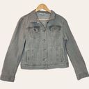 L.L.Bean  Grey Jean Jacket Denim Gray‎ Stretch Large Photo 0