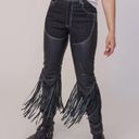 Understated Leather Cowboy Chaps Jeans Black LARGE Fringe Cowgirl NEW no Tag Photo 1