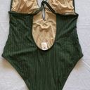 Shade & Shore Women’s Ribbed Plunge Front V-Wire Dark Green One Piece Swimsuit NWOT Size‎ XL Photo 5