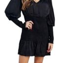 Farm Rio  Dress Women's Size Small Black Smocked Long Sleeve Cocktail Party Photo 0