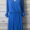 Maeve Anthropologie  Lene Blue Faux Wrap Dress Photo 2