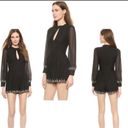 House of Harlow  Size Small Black Hendrix Shorts One Piece Long Sleeve Romper Photo 1