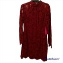 Betsey Johnson  Red floral lace dress women’s size 12 NWT long lace sleeves Photo 2