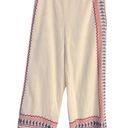 Anthropologie  Wide Leg Boho Embroidered Linen Pants with Pockets White 0 Photo 1