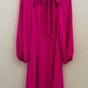 Black Halo NEW $390  Lanita Tie Neck Long Sleeve Dress in Vibrant Pink Photo 2