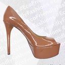 Brian Atwood  Women's Florencia Patent Leather Peep Toe Pump Size 7 Photo 1