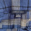 American Eagle   Blue & White Plaid Pleated Mini Skirt Photo 2