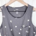 Sonoma  Women's Star Print Pocket Tank Top Grey White Patriotic Summer Size Large Photo 2